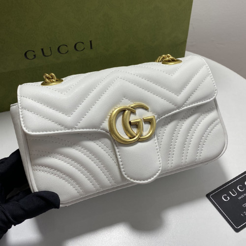 Gucci Womens Bags Shoulder Messenger Bag Luxury Brand Gucci GG Marmont matelassé mini bag with Original Box 446744 DTDIT 9022
