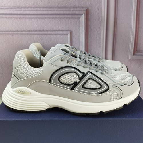 Dior Mens Shoes Sneakers Luxury Brand B30 SNEAKER B30 SNEAKER Dior Gray Mesh and Technical Fabric Unisex Design with Original Box 3SN279ZRD_H868