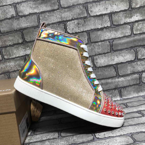 Christian Louboutin Mens Shoes Luxury Brand Red Bottom Design Louis Junior Spikes Flat with Original Box CL sneakers