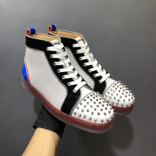 Christian Louboutin Mens Shoes Luxury Brand Red Bottom Design Louis Junior Spikes Flat with Original Box CL sneakers