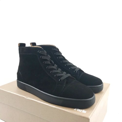 Christian Louboutin Mens Shoes Luxury Brand Red Bottom Design Louis Junior Spikes Flat with Original Box CL sneakers
