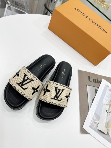 Louis Vuitton Womens Shoes Sandals Slippers Luxury Brand Louis Vuitton JUMBO FLATFORM MULE with Original Box 1A9QYY