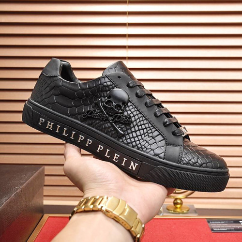 Philipp Plein Men Shoes Fashion Sneakers Lace-Up Design Luxury Brand Flat Casual Shoes for Men with Original Box