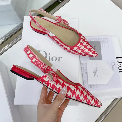 Dior Women Shoes Pumps Luxury Design Fashion Type Heel Shoes for Wedding Style J'ADIOR SLINGBACK Peony Pink Cotton Embroidery with Micro Houndstooth Motif with Original Box KCP866PPE_S55P