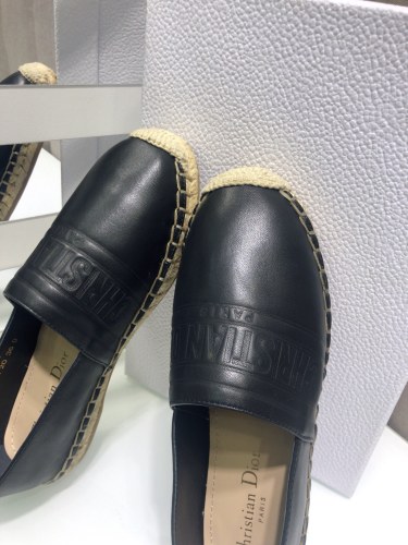 Dior Womens Shoes DIOR GRANVILLE ESPADRILLE Black Embossed Lambskin with Original Box KDB692LBO_S900