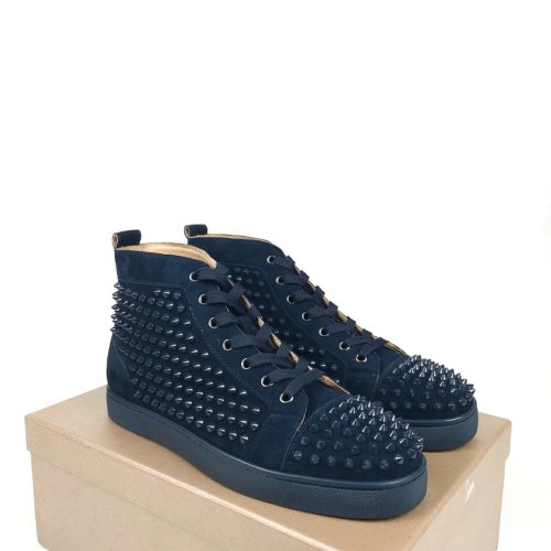 Christian Louboutin Mens Shoes Luxury Brand Red Bottom Design Louis Junior Spikes Flat with Original Box CL sneakers