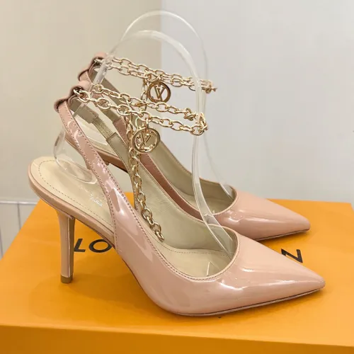 Louis Vuitton Womens Shoes Sandals Slippers Leather Design Luxury Brand MANSION SL.BACK PUMP 9cm Heel Fashion Sandals with Original Box 1A964O