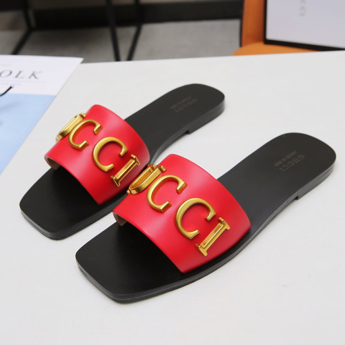 Gucci Womens Shoes Sandals Casual Design Luxury Brand Classic Leather thong sandal with Double G ‎497444 A3N00 1000 with Original Box