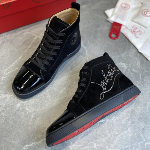 Christian Louboutin Mens Shoes Luxury Brand Red Bottom Design Louis Junior Spikes Flat with Original Box CL sneakers