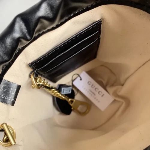Gucci Womens Bags Shoulder Bag Luxury Brand Black Leather GG Marmont Mini Bucket Bag with Original Box 575163 DTDRT 1000