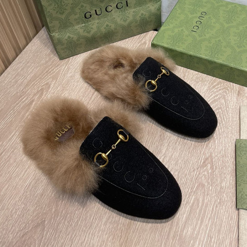 Gucci Womens Shoes Casual Loafers Design Luxury Brand Leather Princetown with Original Box
