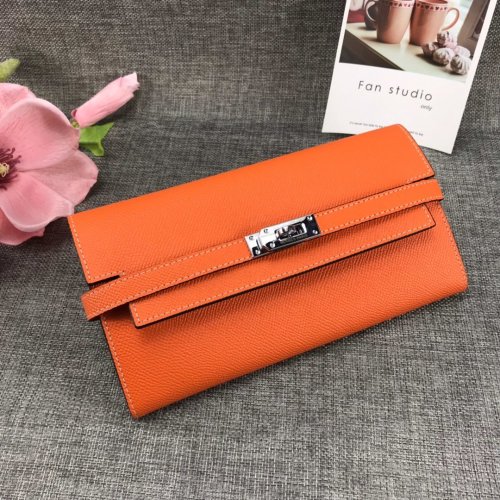 Hermes Womens Mens Wallets Purse Kelly Bag Clutch Leather Design Coin Bag with Original Box
