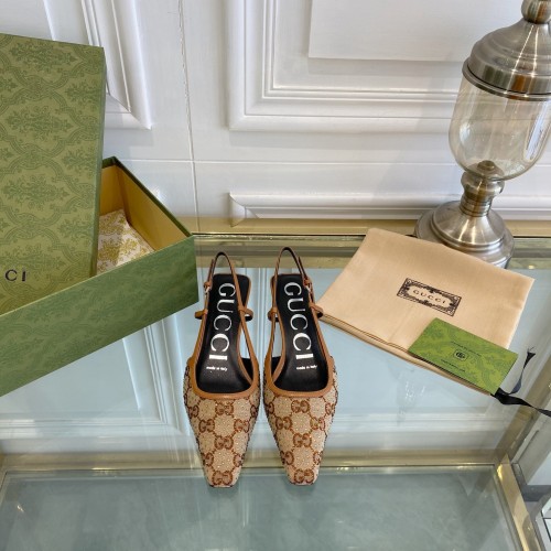 Gucci Womens Shoes Slingback Pumps Heel Luxury Brand Wedding Fashion Shoes for Women with Original Box