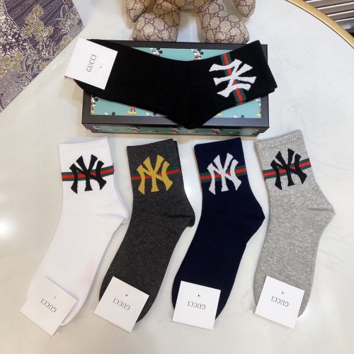 Gucci Socks 5 Pairs with Original Box Luxury Brand Breathable Gucci Sock