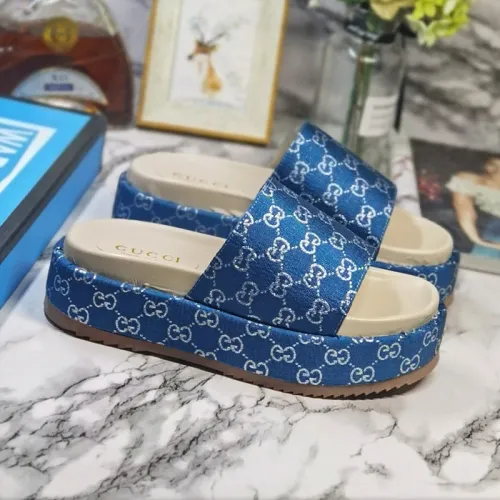Gucci Mens Shoes Sandals Slides Slippers Luxury Brand Thick Sole Design with Original Box