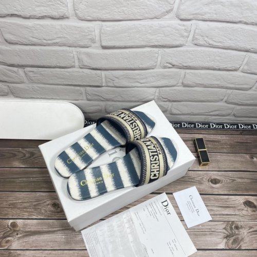 Dior Women Shoes Mule DWAY SLIDE Luxury Brand Womens Sandals Slippers with Original Box