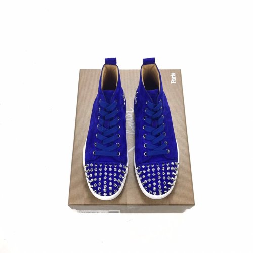 Christian Louboutin Mens Shoes Luxury Brand Red Bottom Design Louis Junior Spikes Flat with Original Box CL sneakers