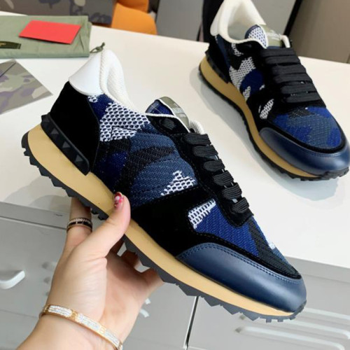 Valentino Men Shoes Fashion Design Luxury Brand ROCKSTUD CALFSKIN SNEAKER with Original Box