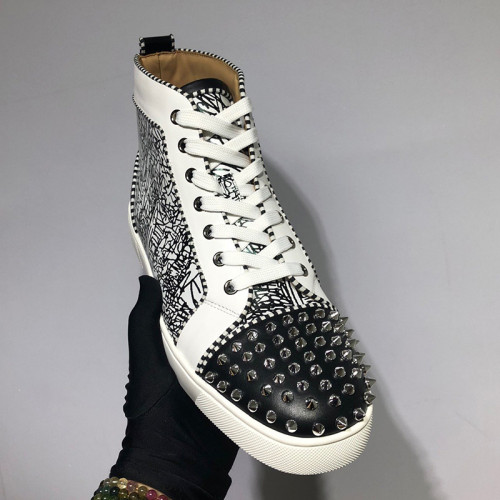 Christian Louboutin Mens Shoes Luxury Brand Red Bottom Design Louis Junior Spikes Flat with Original Box CL sneakers