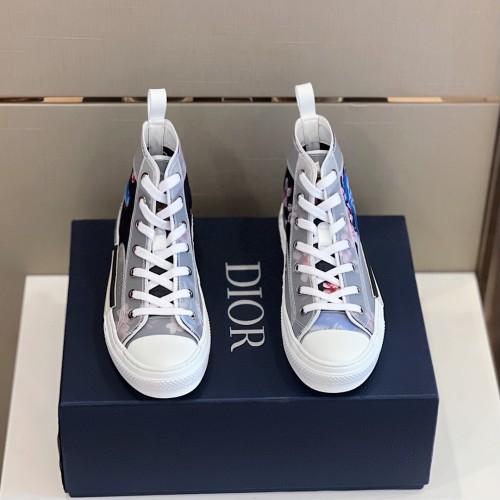 Dior Mens Shoes Sneakers Casual Luxury Brand B23 HIGH-TOP SNEAKER Dior Oblique Canvas with Original Box 3SH118ZMK_H761