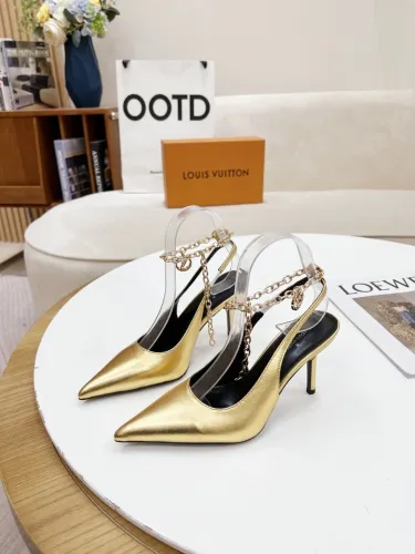 Louis Vuitton Womens Shoes Pumps Sandals Leather Design Luxury Brand Fashion Sandals with Original Box 8cm Heel
