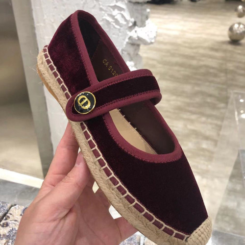 Dior Women Shoes Luxury Brand Design Dior Espadrille Nude Mesh Embroidery Womens Shoes with Original Box