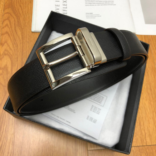 Prada Mens Belts Leather Design Luxury Brand Style Belts for Men with Original Box, Dust Bag and Receipt