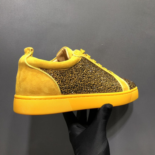 Christian Louboutin Mens Shoes Luxury Brand Red Bottom Design Louis Junior Spikes Flat with Original Box CL sneakers