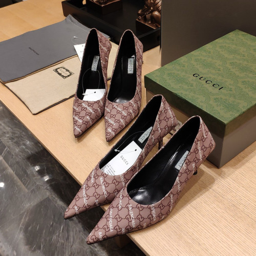 Gucci x Balenciaga Womens Shoes Slingback Pumps High Heel Luxury Brand Wedding Fashion Shoes for Women with Original Box