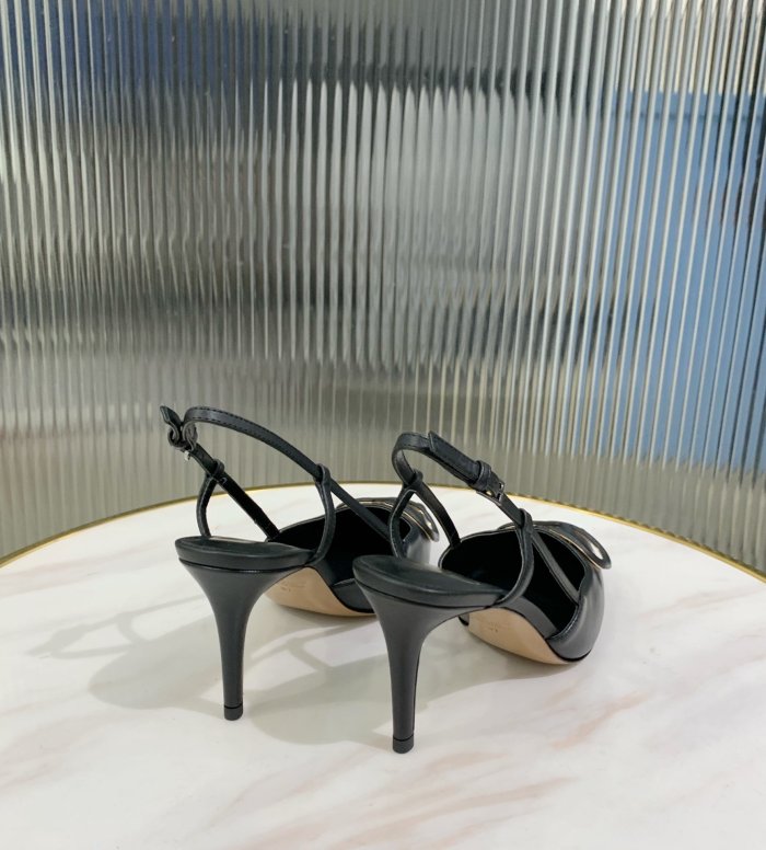 Valentino Women Shoes Mule Flip Flop Sandals VLOGO SIGNATURE CALFSKIN SLINGBACK PUMP 80 MM / 3.15 IN. ZW2S0R01MZF0NO with Original Box
