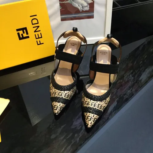 Fendi Womens Shoes COLIBRÌ Raffia Slingbacks 8.5cm