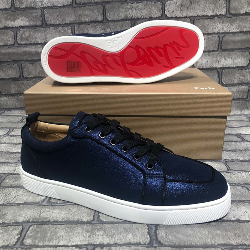 Christian Louboutin Mens Shoes Luxury Brand Red Bottom Design Louis Junior Spikes Flat with Original Box CL sneakers