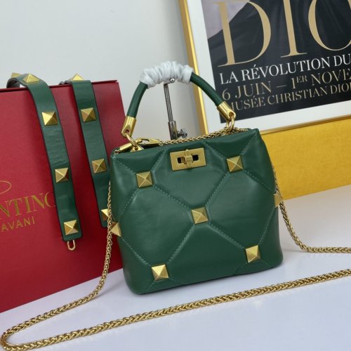 Valentino Womens Bags Crossbody Bags Handbags Luxury Brand SMALL ROMAN STUD THE HANDLE BAG IN NAPPA with Original Box