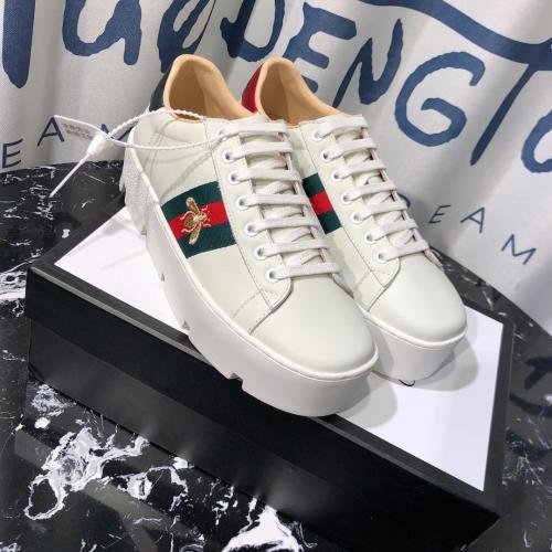 Gucci Women Shoes Luxury Brand Women's Ace Embroidered Platform Sneaker 577573 DOPE0 9064 with Original Box