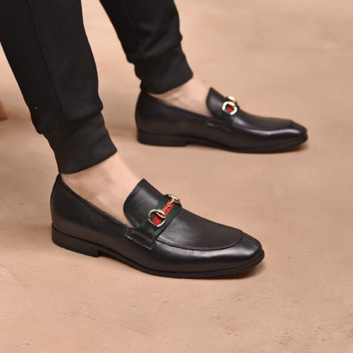 Gucci Mens Shoes Leather Design Luxury Brand Business Dress Shoes for Men with Original Box