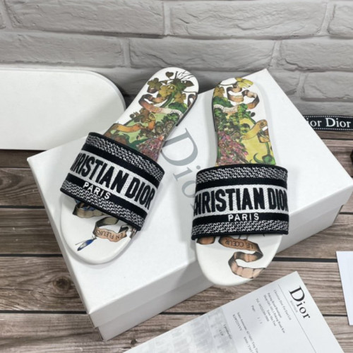 Dior Women Shoes Mule DWAY SLIDE Luxury Brand Womens Sandals Slippers with Original Box