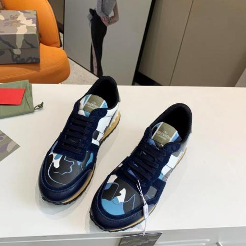 Valentino Men Shoes Fashion Design Luxury Brand ROCKSTUD CALFSKIN SNEAKER with Original Box