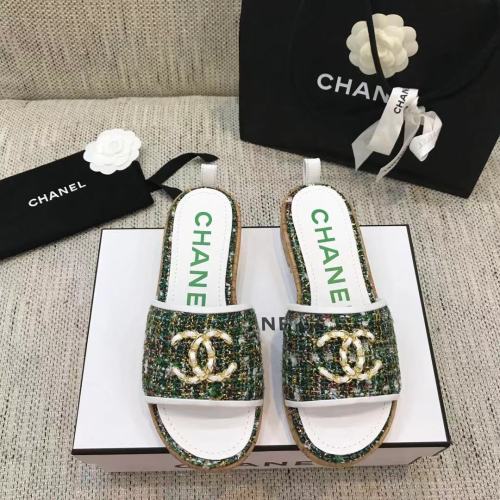 Chanel Womens Shoes Mules Tweed