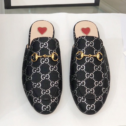 Gucci Womens Shoes Casual Loafers Design Luxury Brand Leather Women's jumbo GG Princetown slipper with Original Box 475094 UKO60 2588