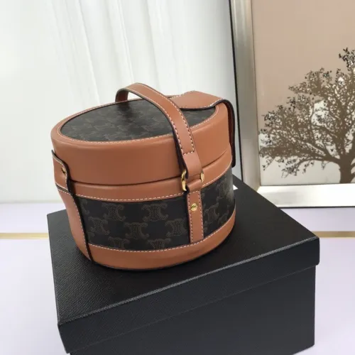 Celine Womens Bag MEDIUM TAMBOUR BAG IN TRIOMPHE CANVAS