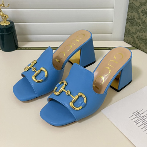 Gucci Womens Shoes Sandals Casual Design Luxury Brand Classic Leather Women's slide sandal with Horsebit with Original Box
