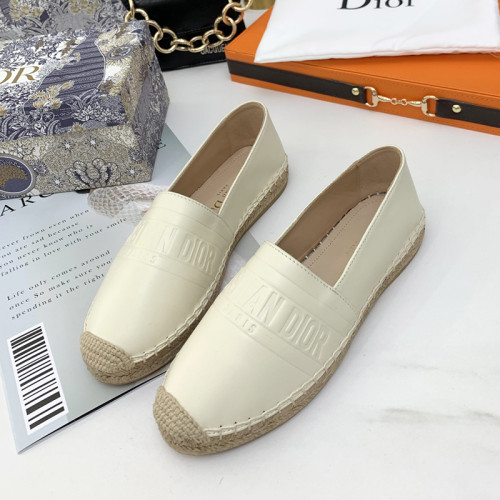 Dior Women Shoes Luxury Brand Design Dior Espadrille Nude Mesh Embroidery Womens Shoes with Original Box