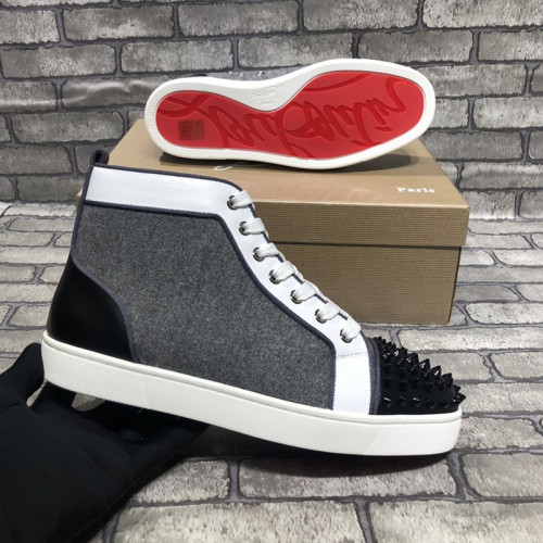 Christian Louboutin Mens Shoes Luxury Brand Red Bottom Design Louis Junior Spikes Flat with Original Box CL sneakers