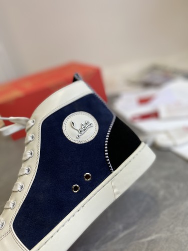 Christian Louboutin Mens Shoes Luxury Brand Red Bottom Design Louis Junior Spikes Flat with Original Box CL sneakers