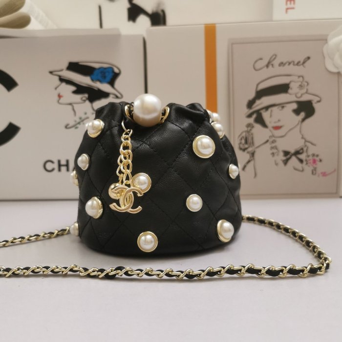 Chanel Womens Bag Shoulder Bag Mini Drawstring Bag