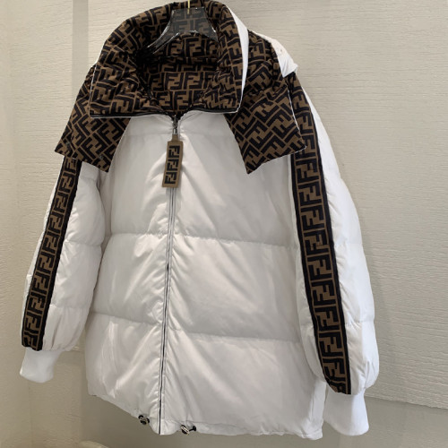 Fendi Design Mens Womens Winter Windprood Down Jackets Keep Warm 90% White Duck Down