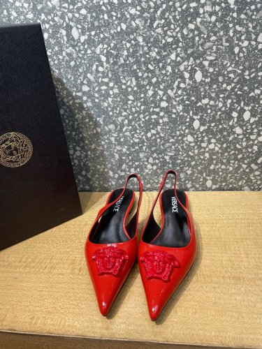Versace Brand Womens Sandals Shoes Pumps Leather Big Size LA MEDUSA LEATHER PUMPS Design Luxury Brand Sandals for Women