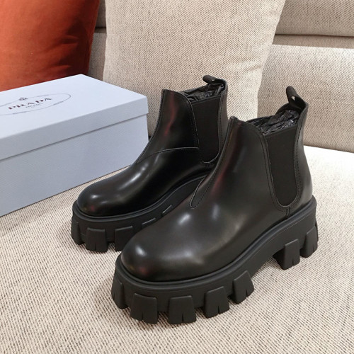 Prada Women Shoes Boots Luxury Sneakers Monolith Patent Leather Booties 1T725L_069_F0002_F_A055