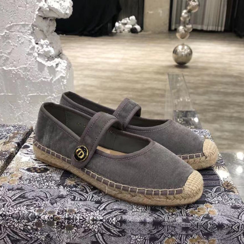 Dior Women Shoes Luxury Brand Design Dior Espadrille Nude Mesh Embroidery Womens Shoes with Original Box