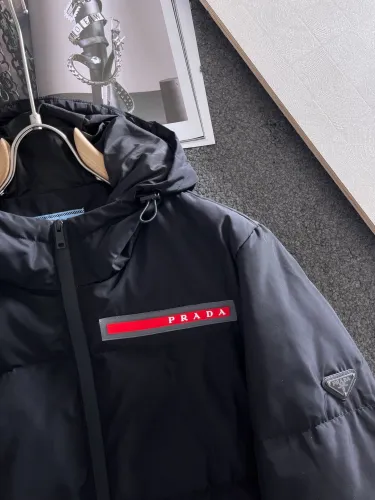 Prada Mens Womens Winter Windprood Down Jackets Keep Warm 90% White Duck Down